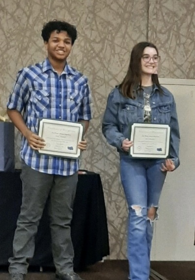 Picture of 2 Students with Awards